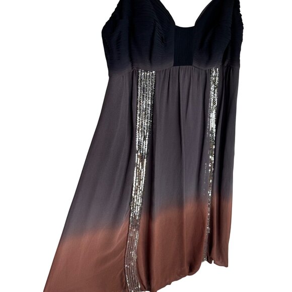 Sue Wong Nocturne Beaded Silk Ombre Babydoll Dress Whimsigoth Fairy Grunge Sz 14 - Picture 6 of 13